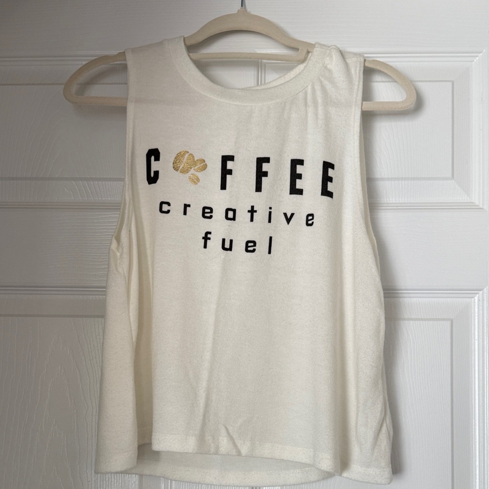 Love Culture Coffee Creative Fuel White Muscle Tee
